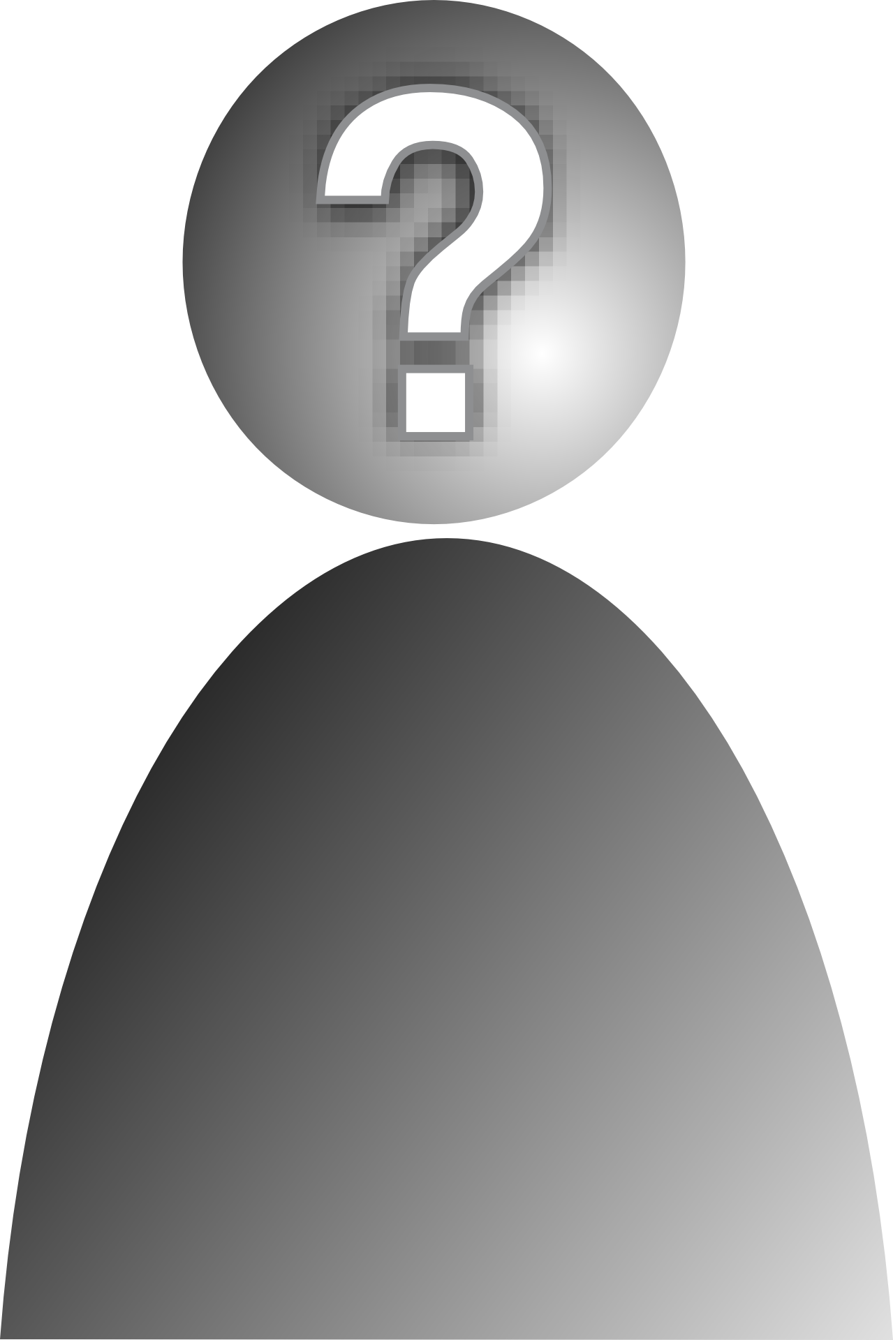 Assistance, support, grey avatar with question mark free image download