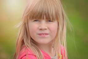 Blonde pretty girl child portrait