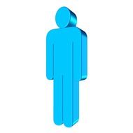 male body silhouette in blue colour