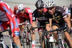 bikes race close-up on blurred background