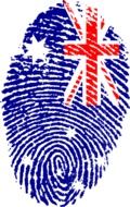 Clipart of australia flag in a shape of the fingerprint