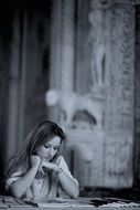 quiet thinking girl, croatia, central europe