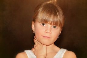 a photo girl with a neat haircut
