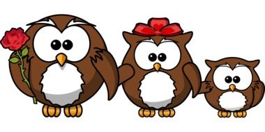 Clipart of three owls