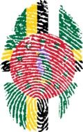 dominica flag painted on fingerprint