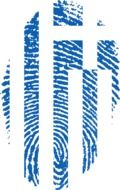 drawing of greece flag fingerprint