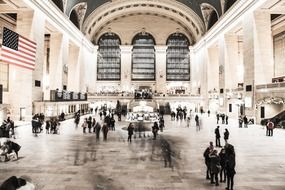 people in new york train station