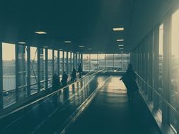 airport view from inside early in the morning