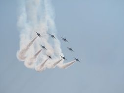 black eagles, flight display team of the Republic of Korea Air Force in sky