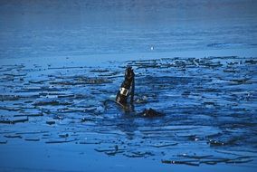 scuba diving in the winter on a Velenje lake in Slovenia