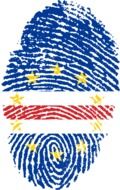 cabo verde flag painted on fingerprint