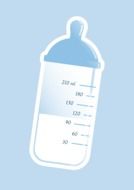 baby bottle with milk, drawing