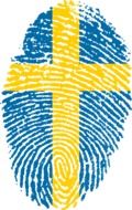 fingerprint in sweden flag colors