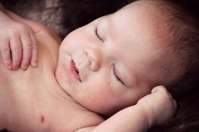 cute baby fell asleep