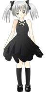 Girl with the black clothes clipart