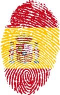 Clipart of spain flag in a shape of fingerprint