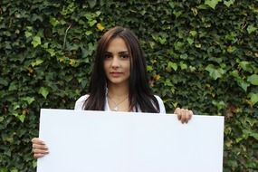 beautiful girl with white shield
