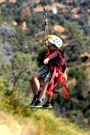 children on the cableway