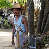 photo of a laughing man in Myanmar