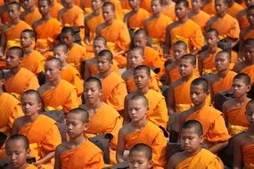 Buddhists meditate in Thailand