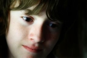 child's reflective look
