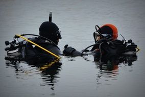two divers in the water