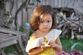 little pensive girl in cambodia