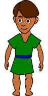 drawing of a biblical character in green clothes