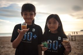 girls in t-shirts earth hour