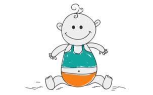 graphic image of a funny cartoon baby