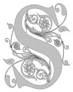 s letter monogram, regal font