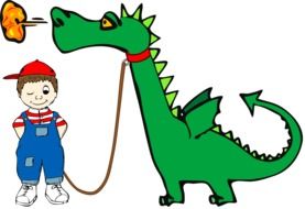 graphic image of a child with a home dragon