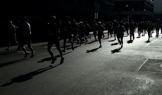 evening photo of a sports marathon
