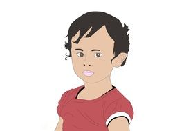 illustration girl drawing