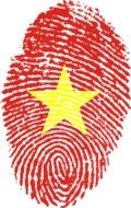 vietnam flag on fingerprint drawing