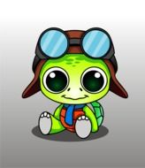 cute cartoon animal with big eyes