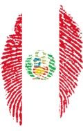 flag peru on fingerprint drawing