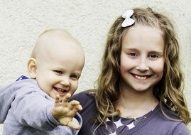 happy smiling brother and sister