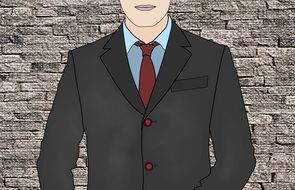 man in suit drawing