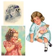 clipart of insanely beautiful children vintage card