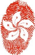 clipart of hong kong flag in shape of fingerprint