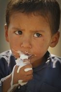 boy eating icecream