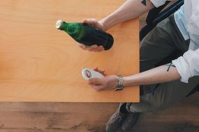greeb bottle and opener