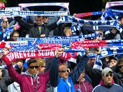 fans celebrate football win