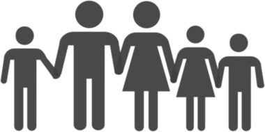 hand holding family silhouette