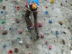 climbing an artificial wall