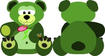 green teddy bear knuffig