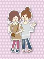 women friends drawing