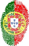flag of portugal on fingerprint drawing