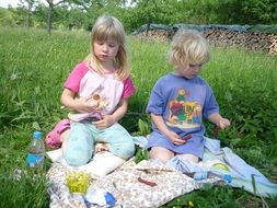 Children at a picnic